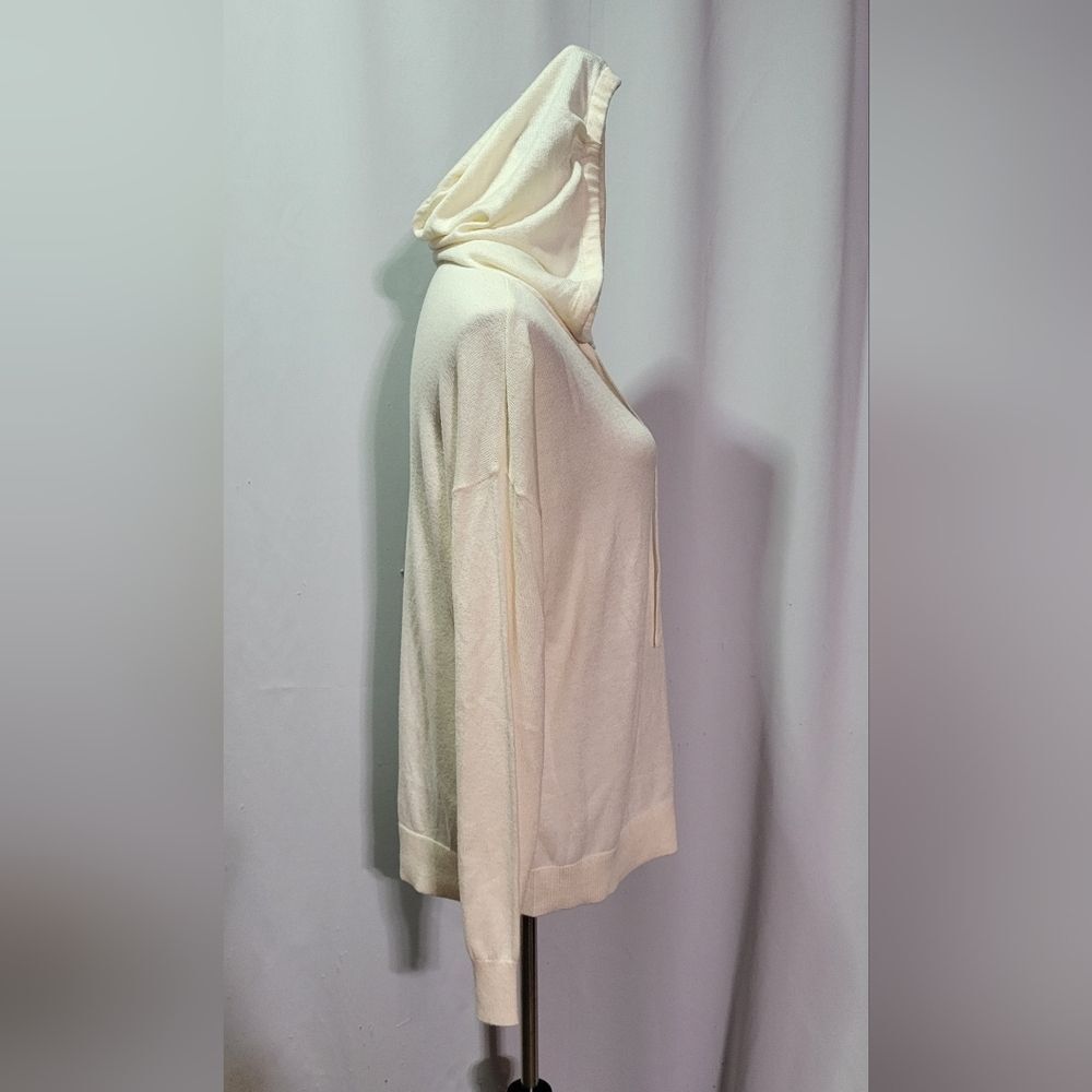 Members Mark Women's Ivory Cream Cashmere Blend Pullover Hoodie Size Medium GUC - Picture 6 of 12